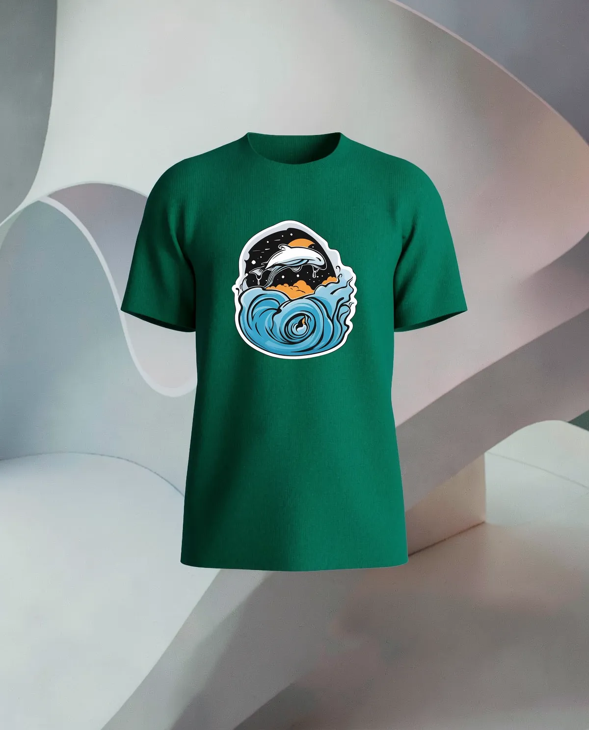 Green Organic Cotton T‑Shirt with Reinforced Tape 59