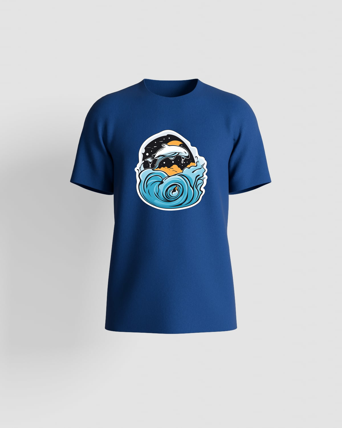 Blue 100% Organic Cotton T-Shirt, Minimalist 59