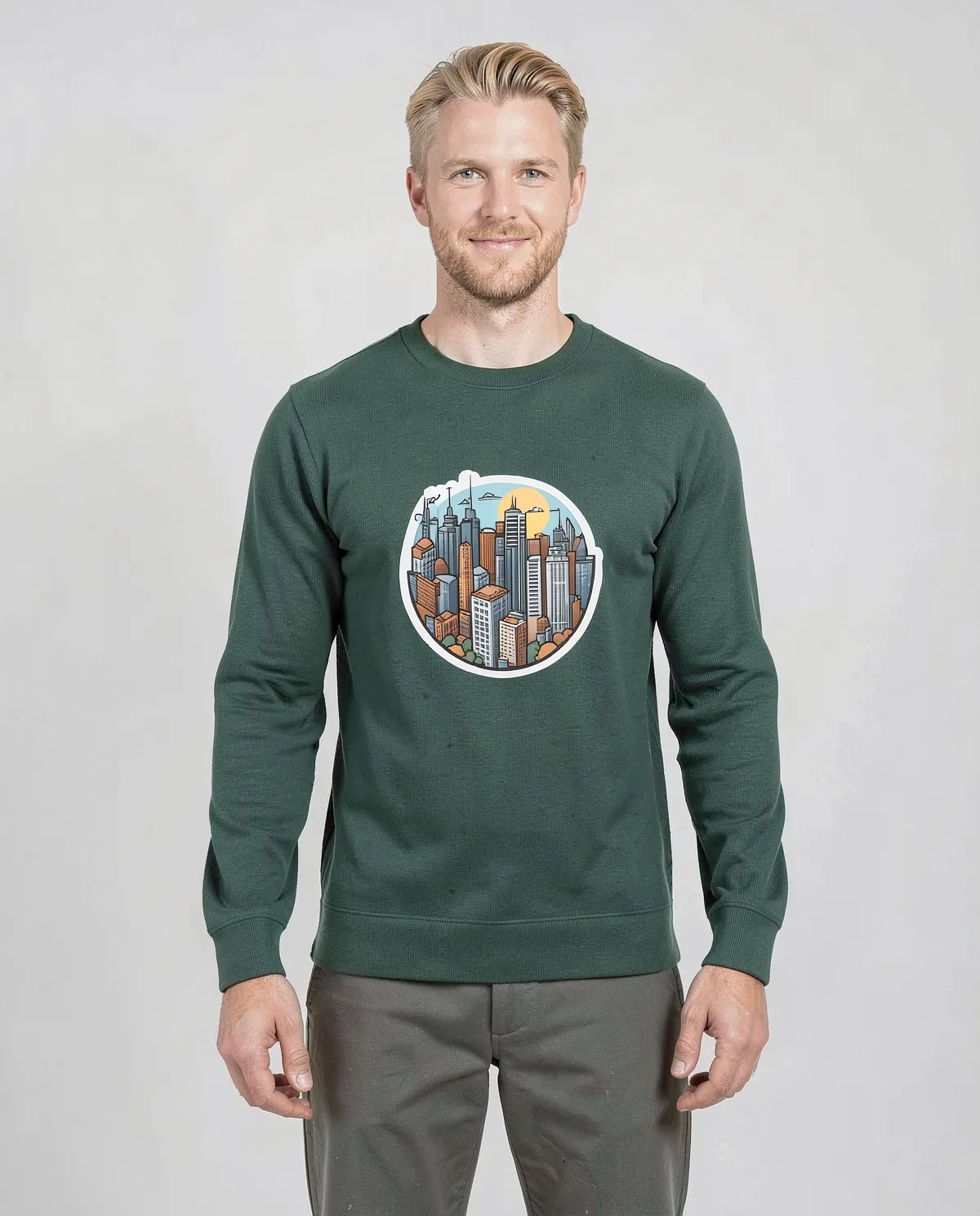 Green Unisex Sweatshirt – 100% Cotton Print‑Friendly