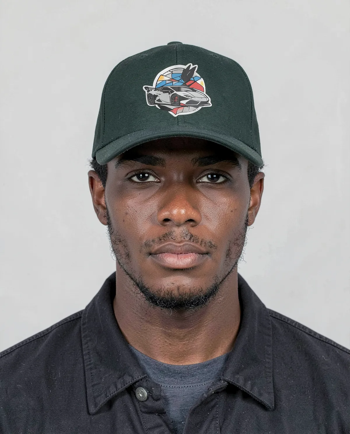 Green 5-Panel Cotton Cap with Velcro Closure 0