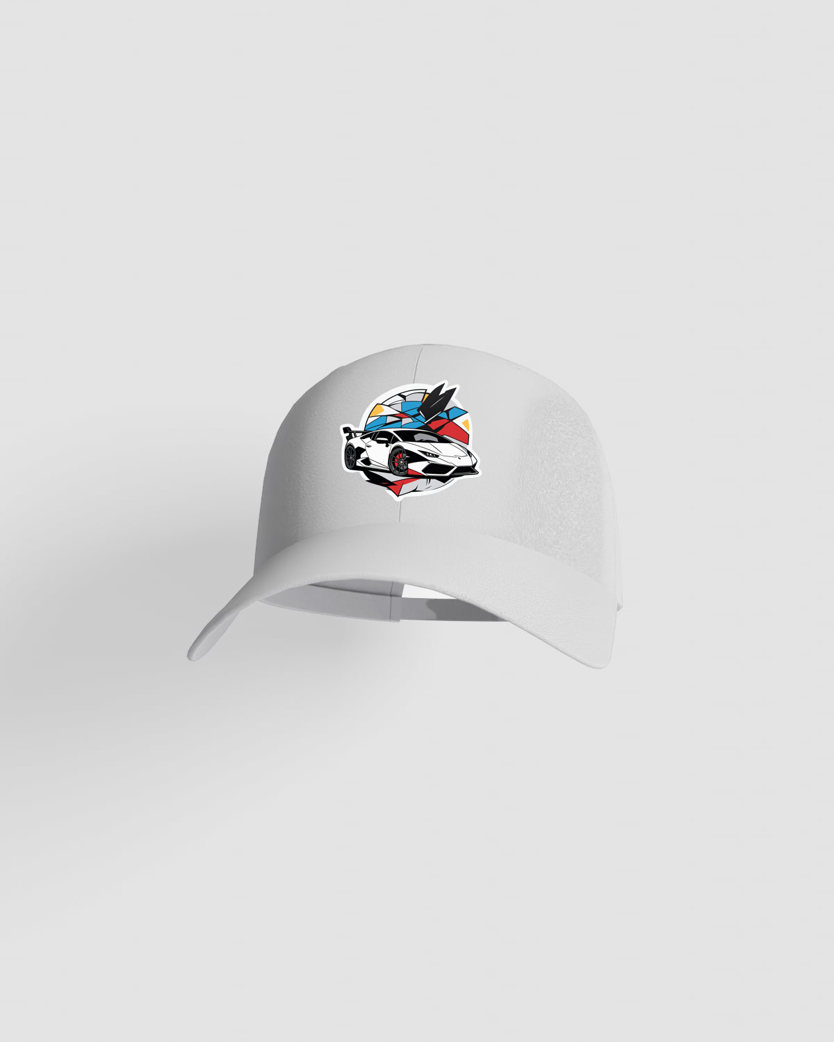 White 5‑Panel Cotton Cap with Velcro Closure 59