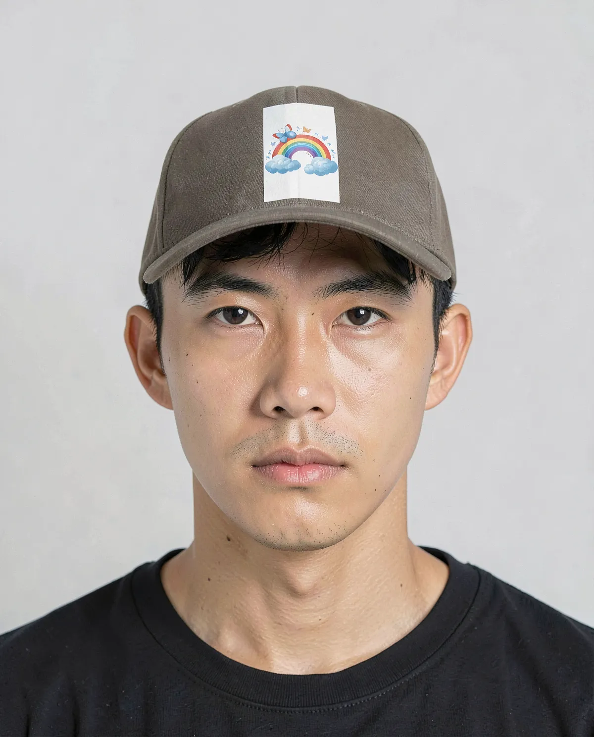 Khaki Classic 5‑Panel Cotton Cap with Velcro 0