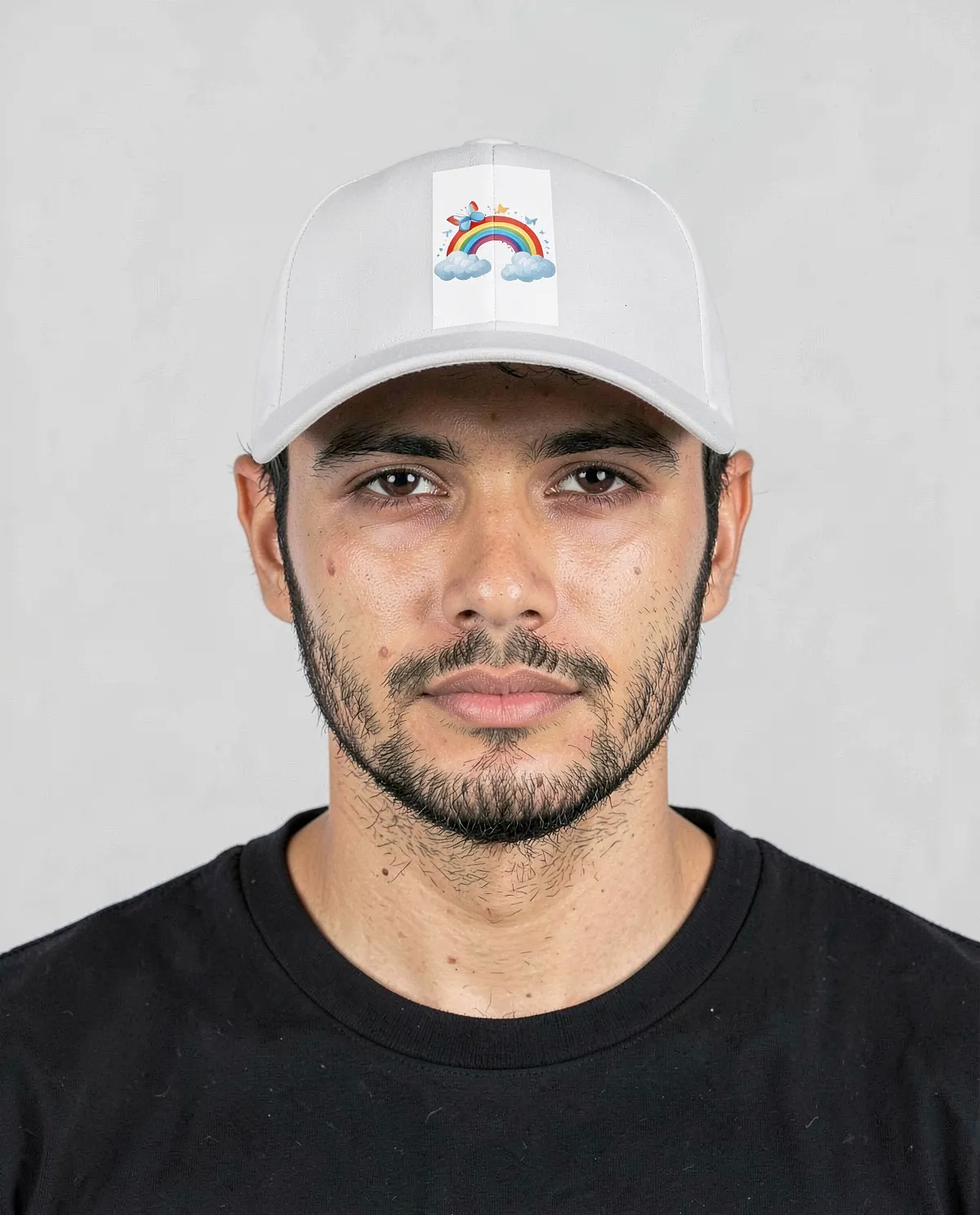 White Cap with Velcro Closure for Custom Prints