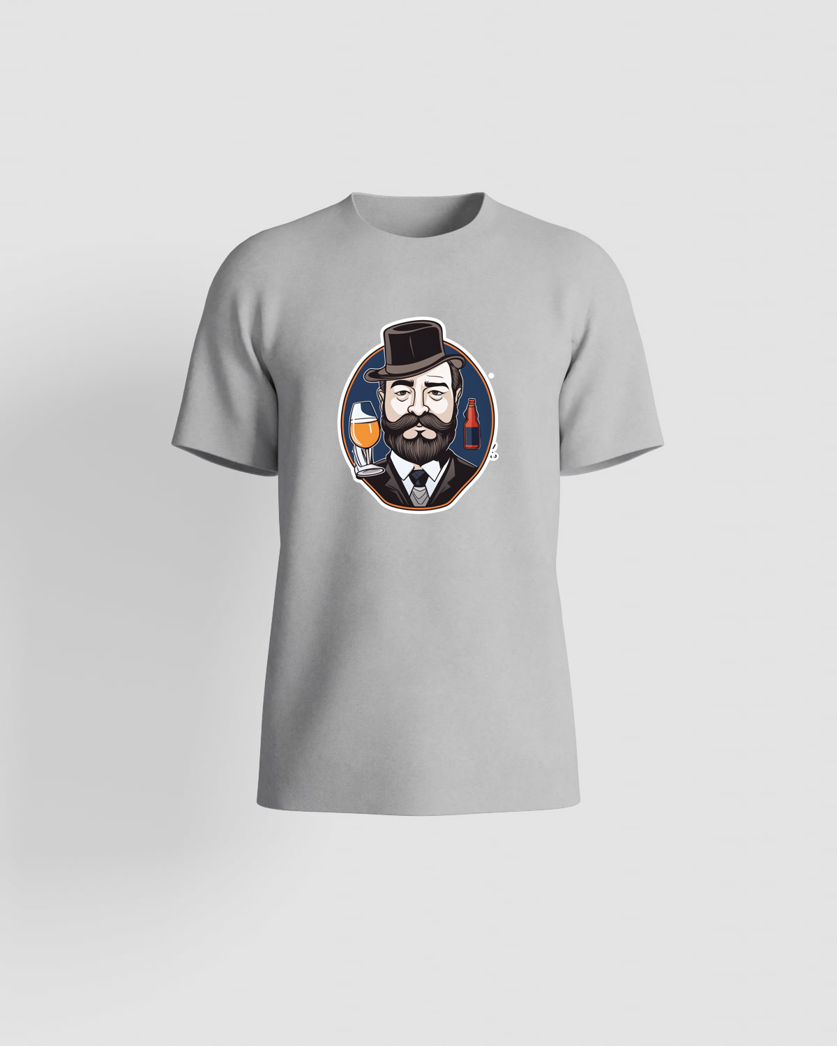 Grey T-Shirt with Minimalist Graphic Print 59