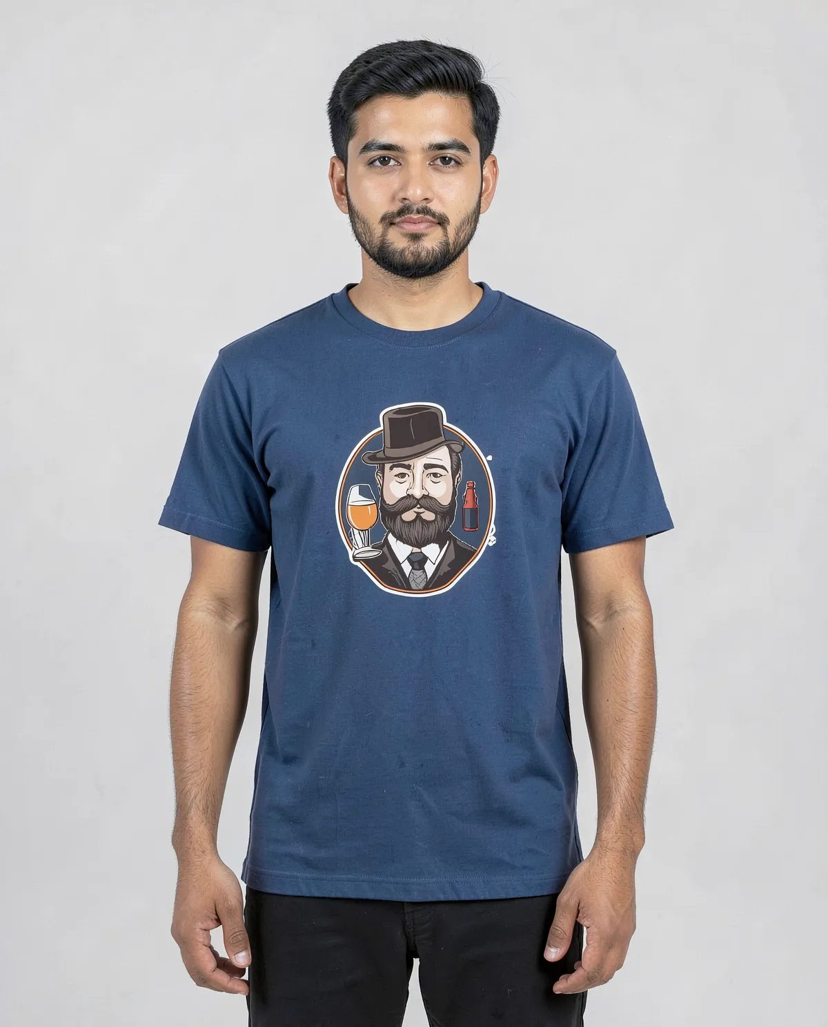 Blue Organic Cotton Crew Neck T-Shirt
