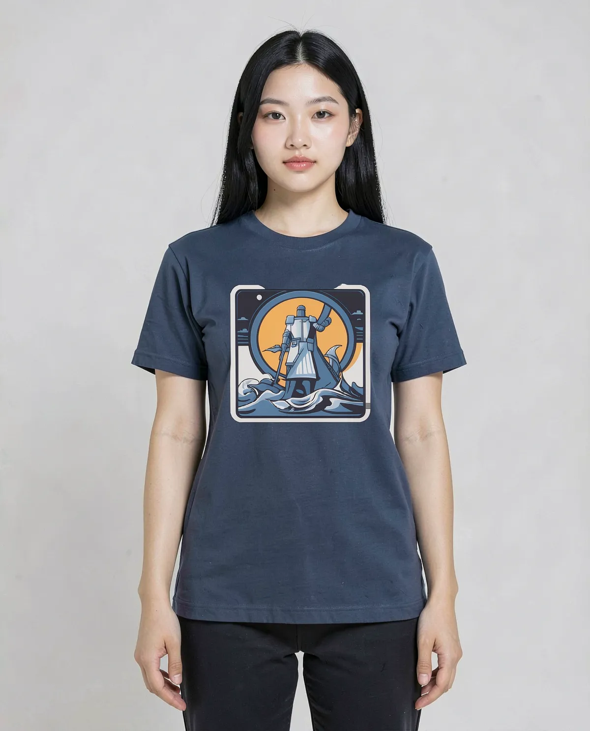 Blue Organic Cotton Unisex T‑Shirt – Modern Fit