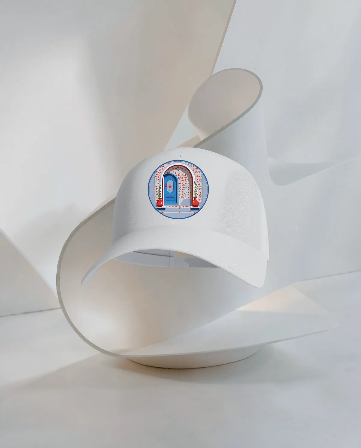 White Cotton Cap with Velcro Closure – Custom Print Friendly 59