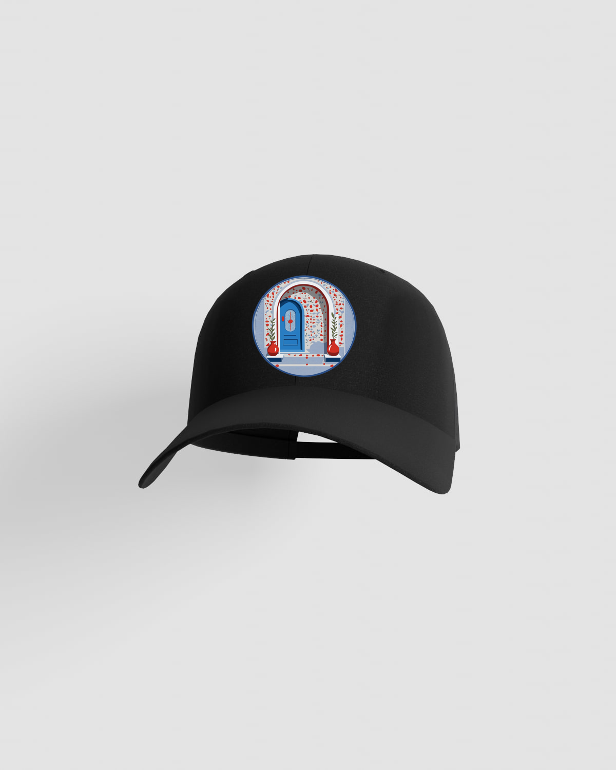 Black Adjustable Cotton Cap with Velcro Closure 59