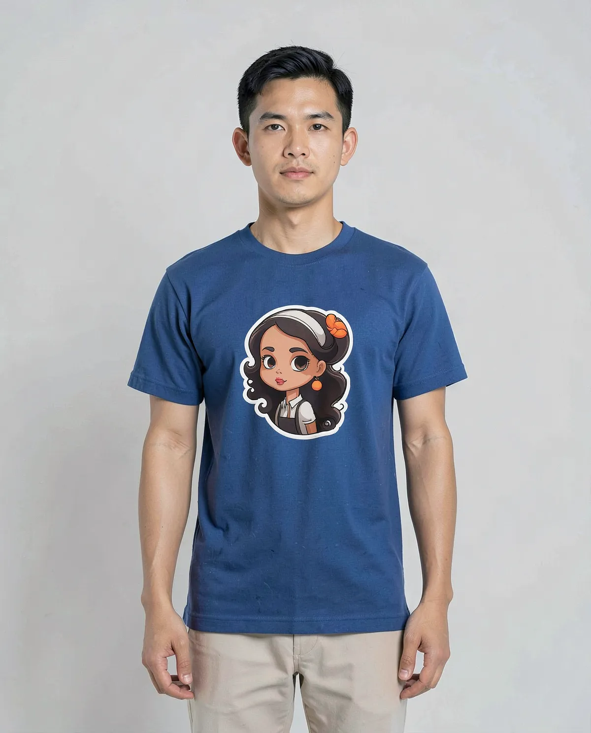 Blue Organic Cotton T-Shirt, Unisex, Modern Fit 0