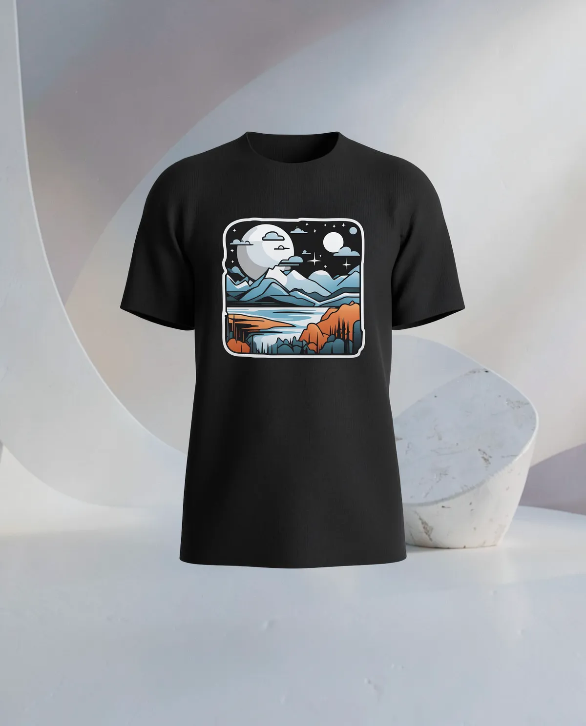 Custom Black T-Shirt with Bold Graphic Design 59