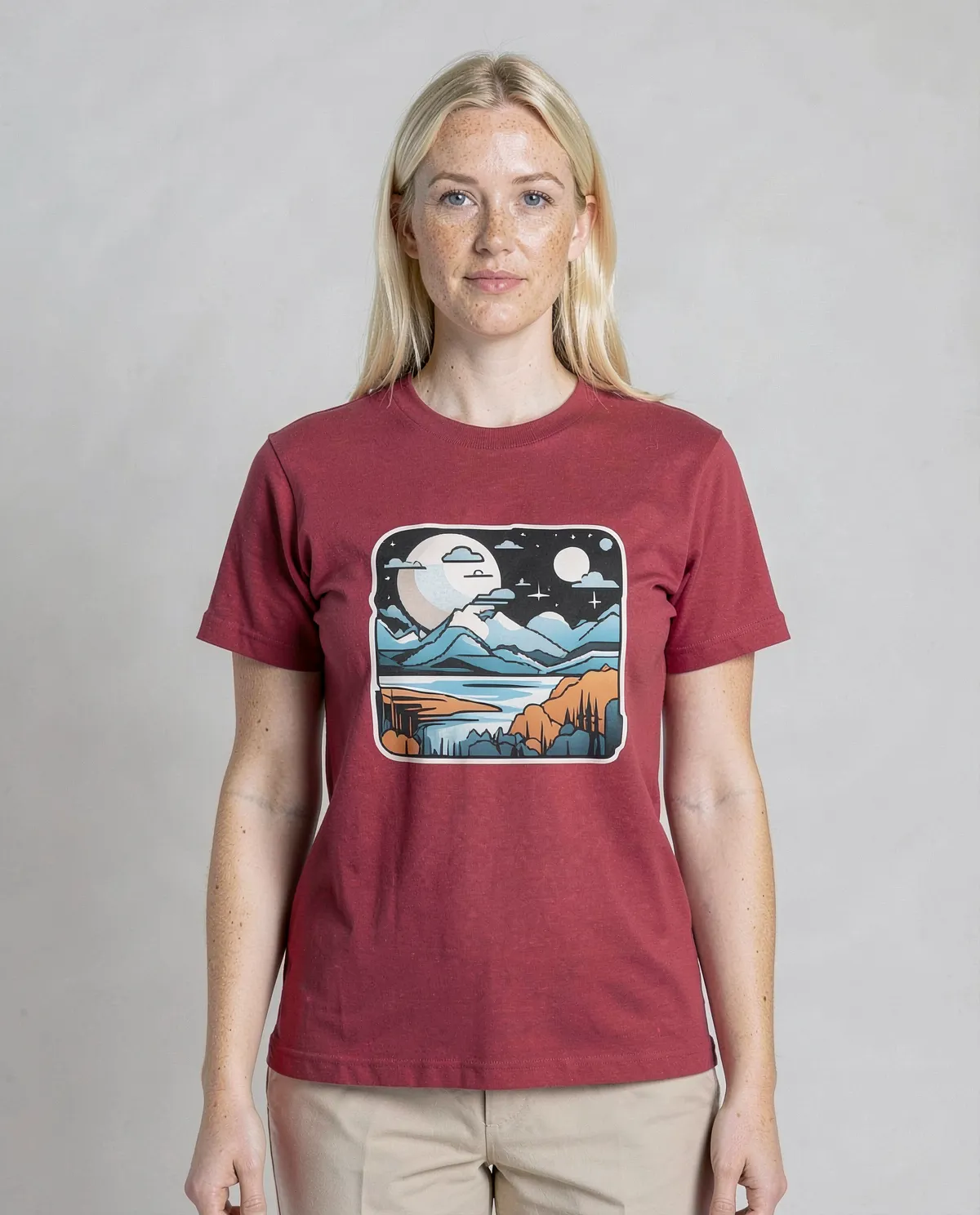 Unique Red T-Shirt with Bold Graphic Print 0