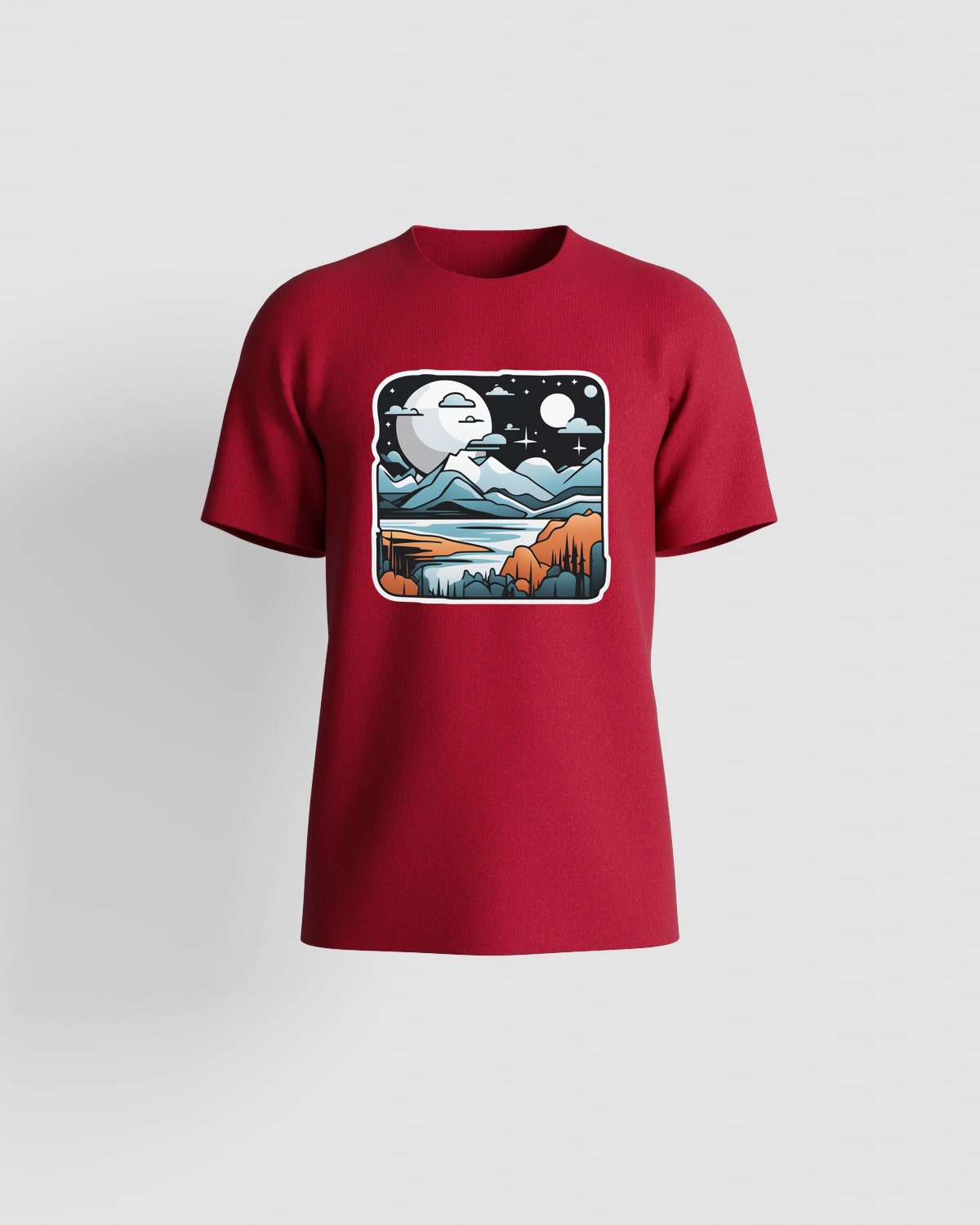 Unique Red T-Shirt with Bold Graphic Print 59