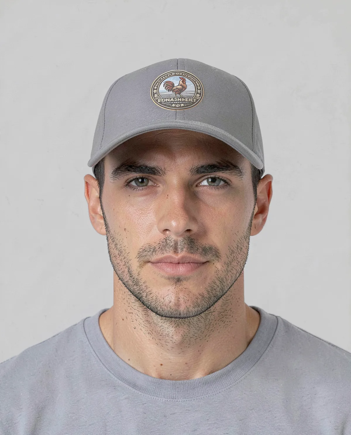 Cappellino in cotone grigio regolabile con chiusura a velcro 0