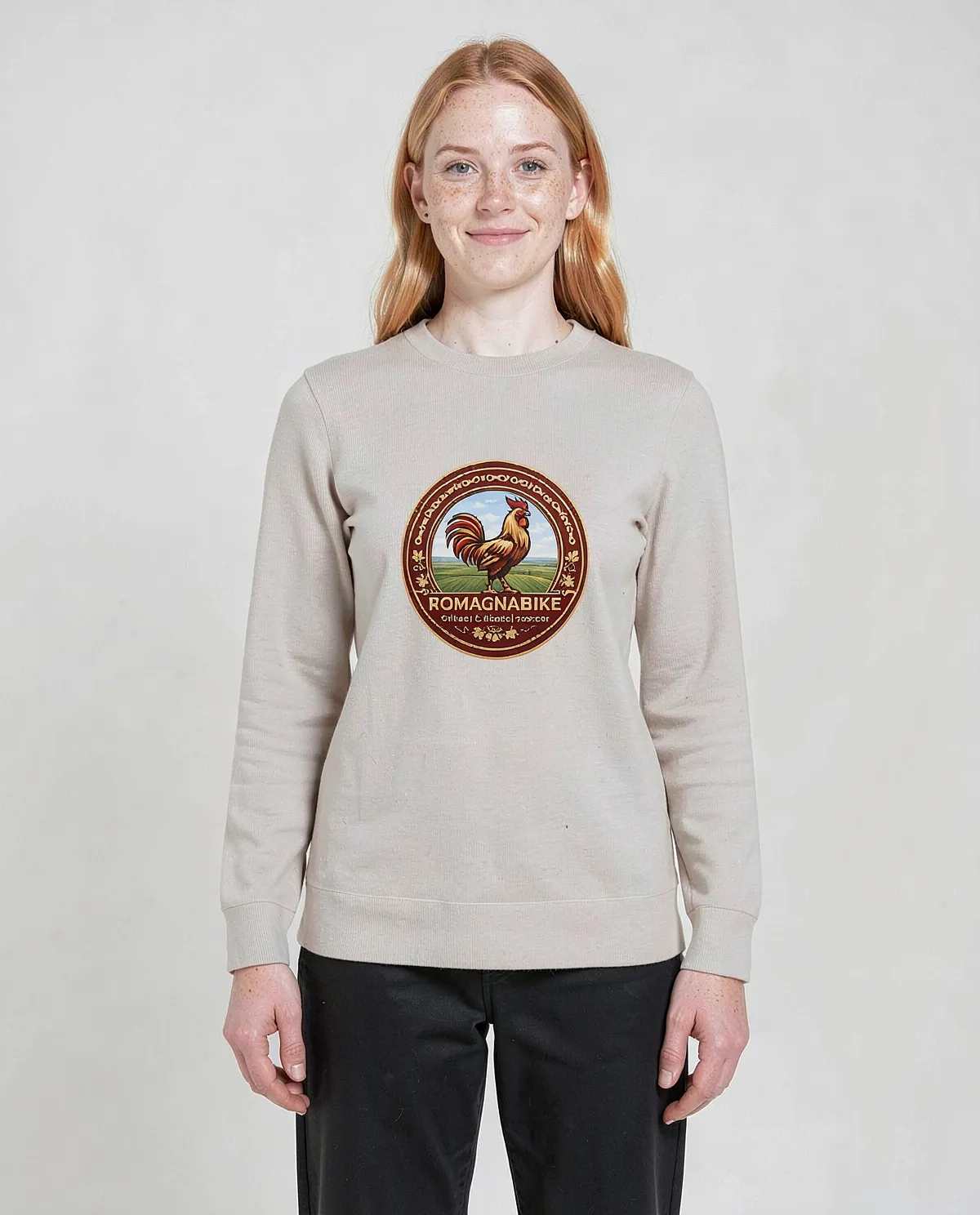 Felpe Unisex Crema con collo classico a giro 0