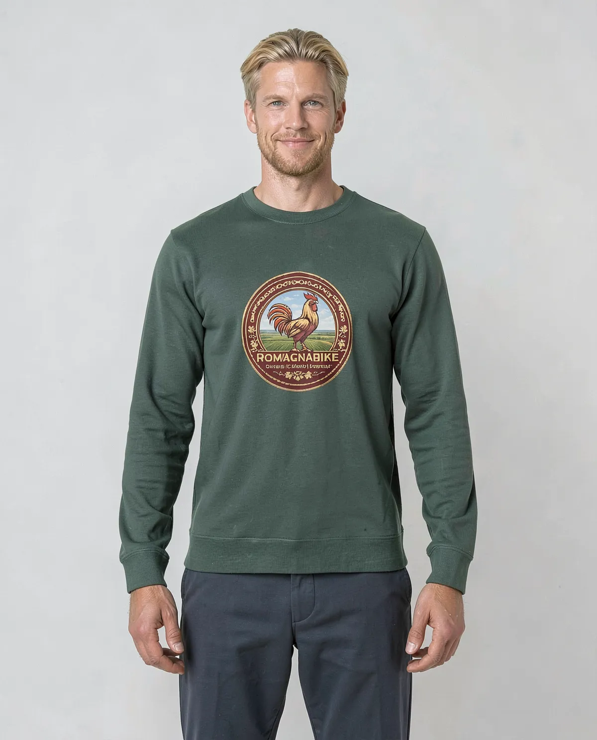 Felpa in cotone organico verde con comfort a sfregamento 0