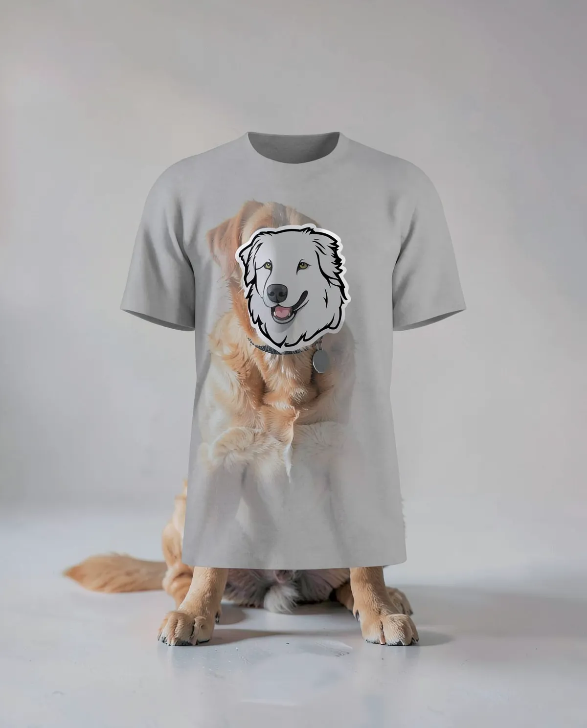 Grey T-Shirt with Minimalist Graphic Print 59