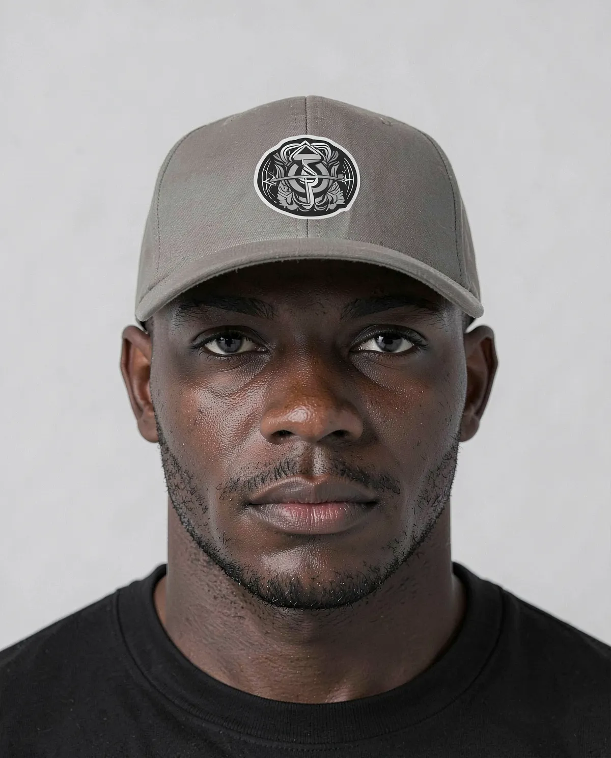 Grey Smooth Front Cap with Velcro Closure 0