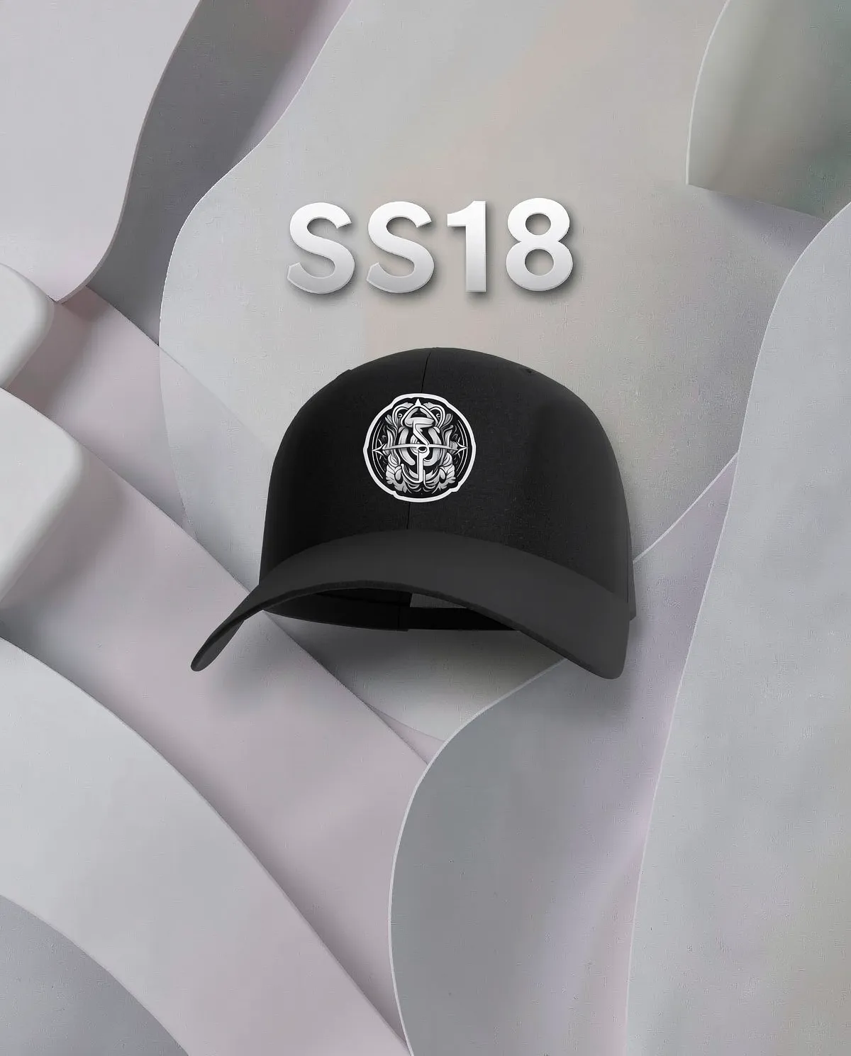 Black Cotton Cap with Adjustable Velcro Closure 59