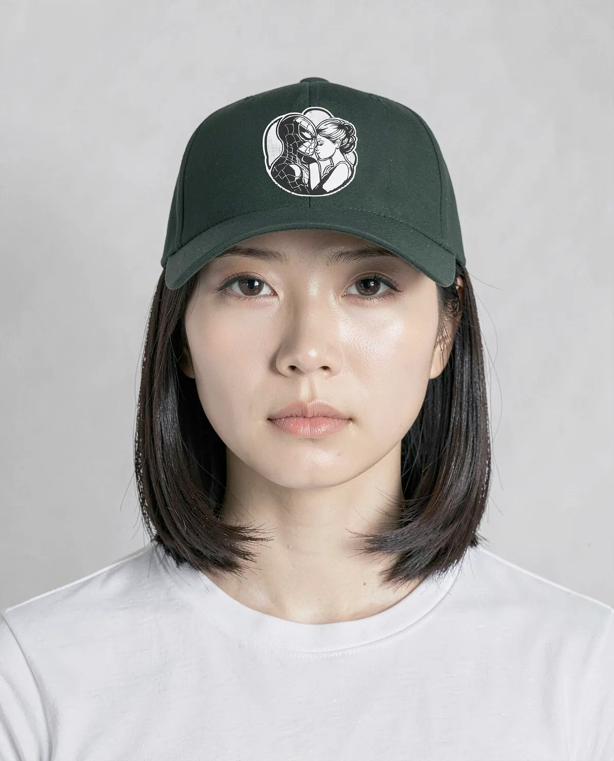 Cappellino in cotone ecologico verde con chiusura a velcro 0