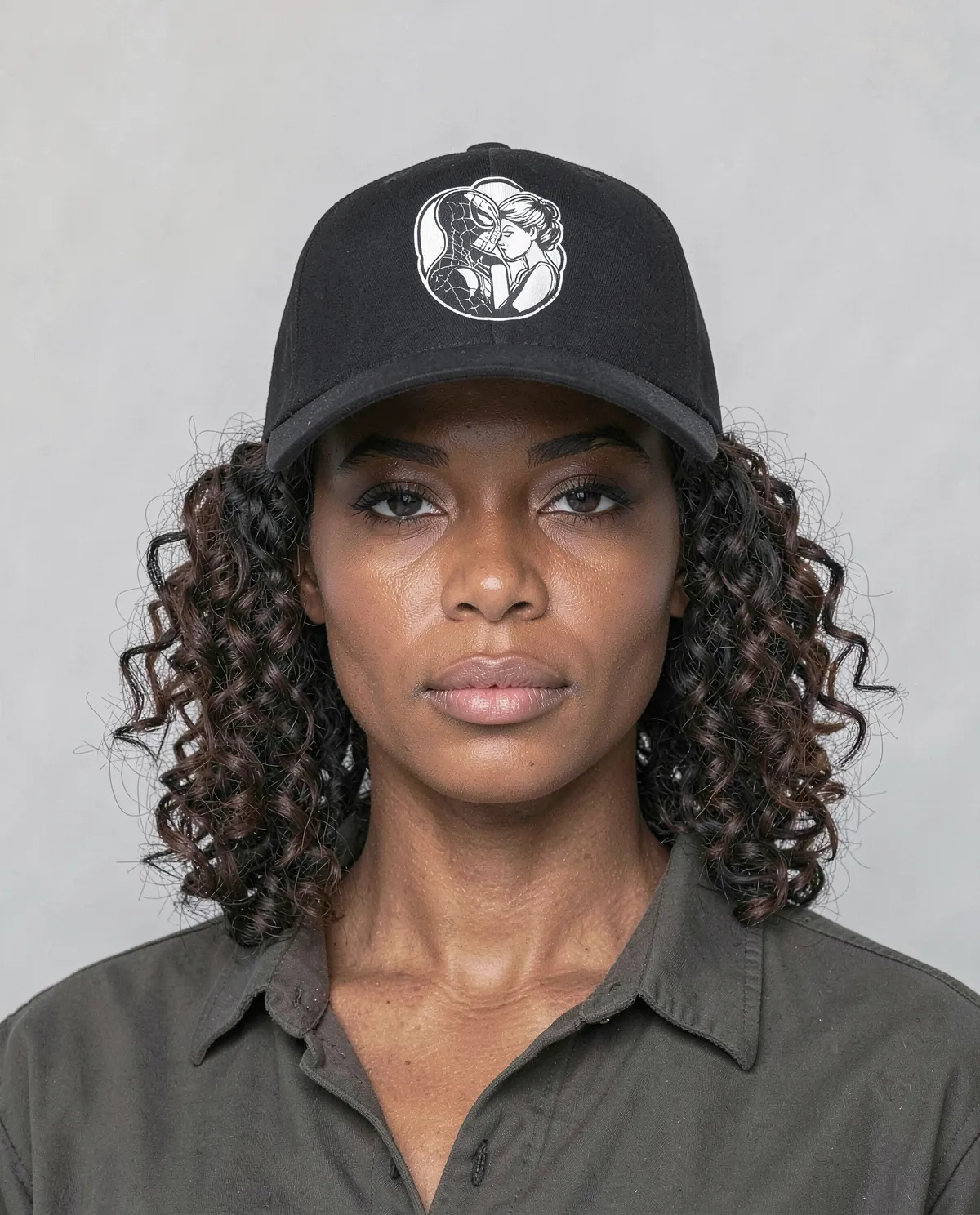 Black Cotton Cap with Velcro Closure 0