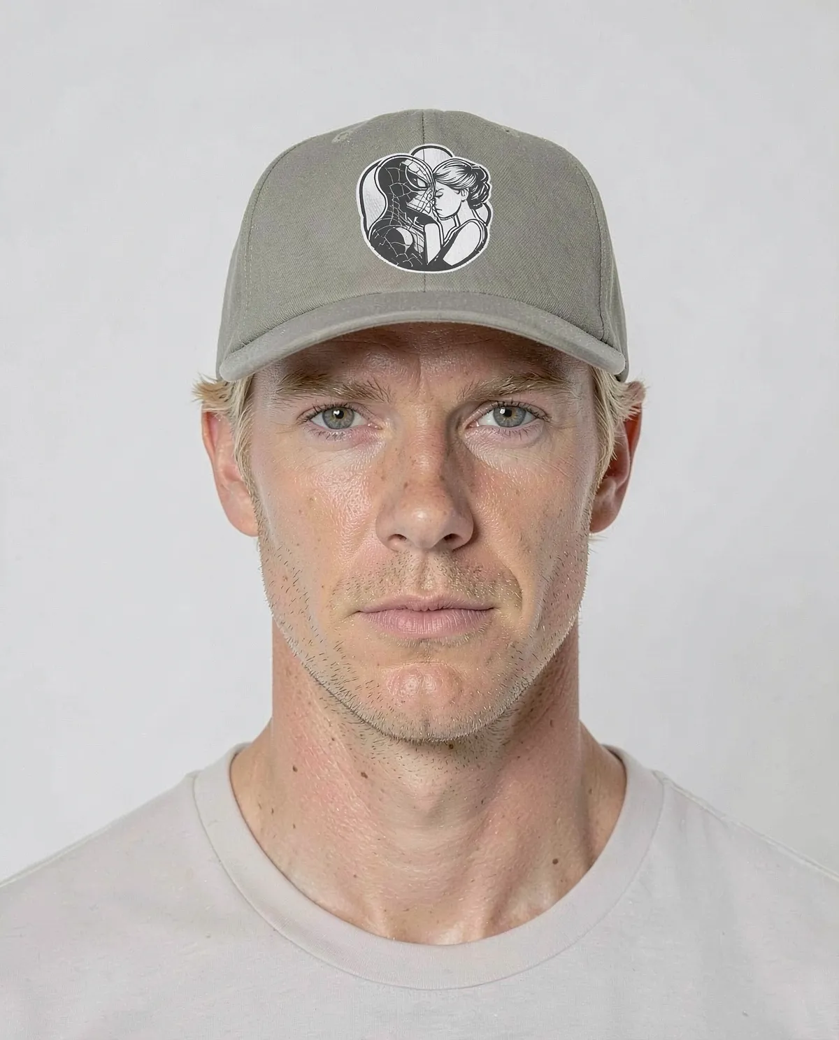Casquette en coton ajustable gris à fermeture velcro 0