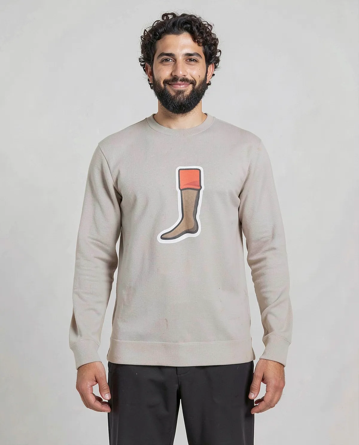Cream Unisex Cotton Sweatshirt – Print-Ready & Comfortable 0