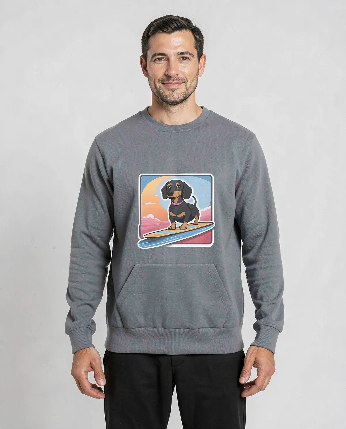 Grey Print-Ready Sweatshirt – Smooth Cotton Comfort 0