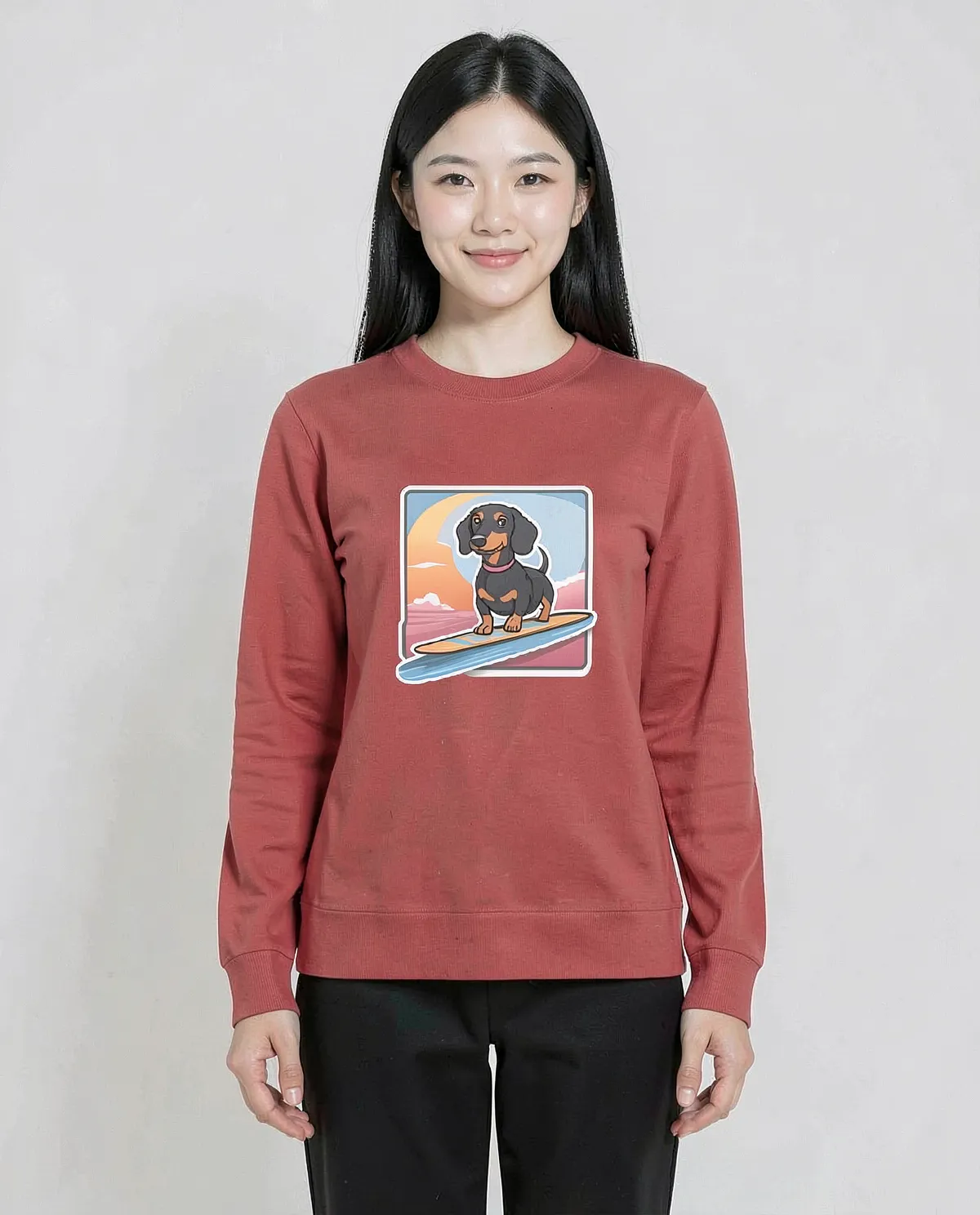Red Premium Brushed Organic Sweatshirt 0