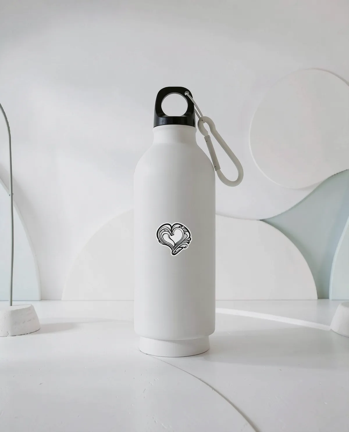 Recycled Aluminum Water Bottle with Metal Carabiner 59