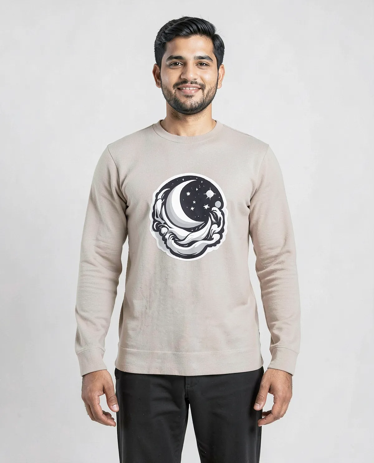 Cream Unisex Organic Cotton Sweatshirt – Soft & Sustainable Comfort 0