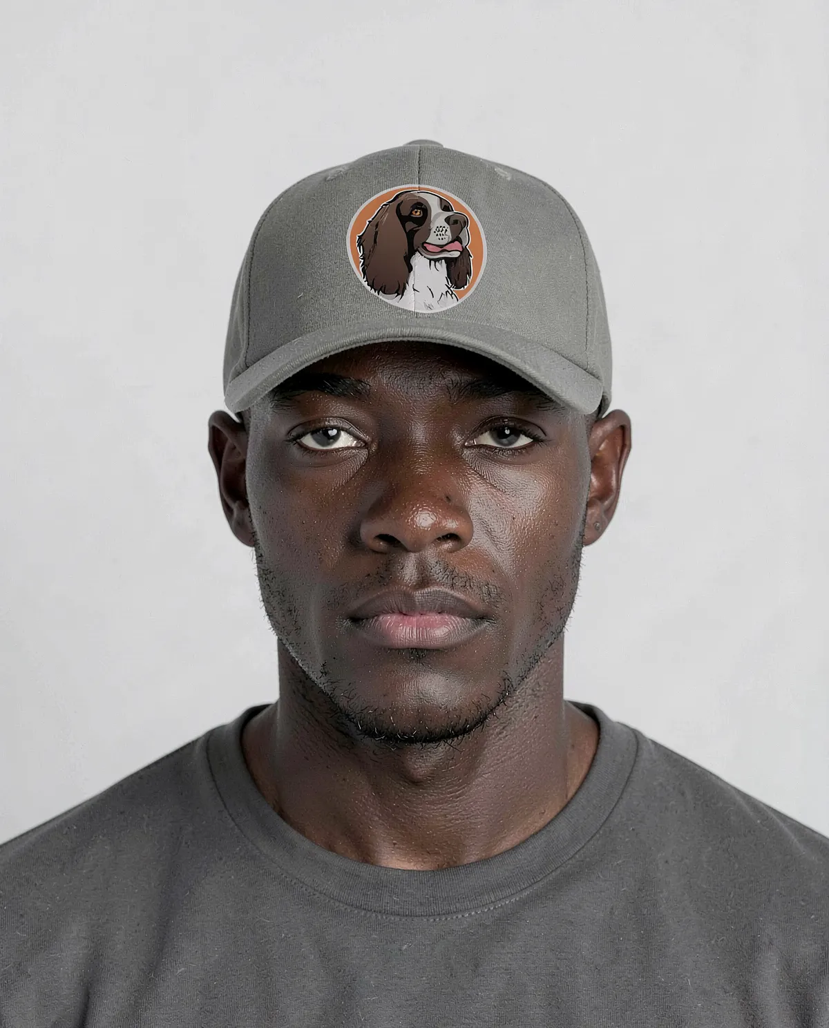 Grey Adjustable Cotton Cap with Velcro Closure 0