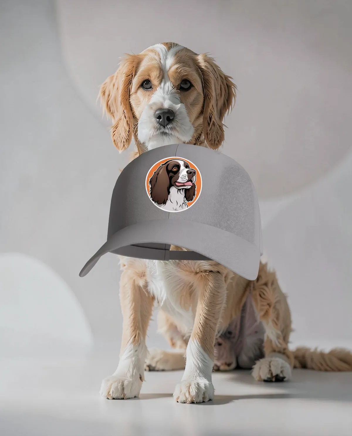 Grey Adjustable Cotton Cap with Velcro Closure 59