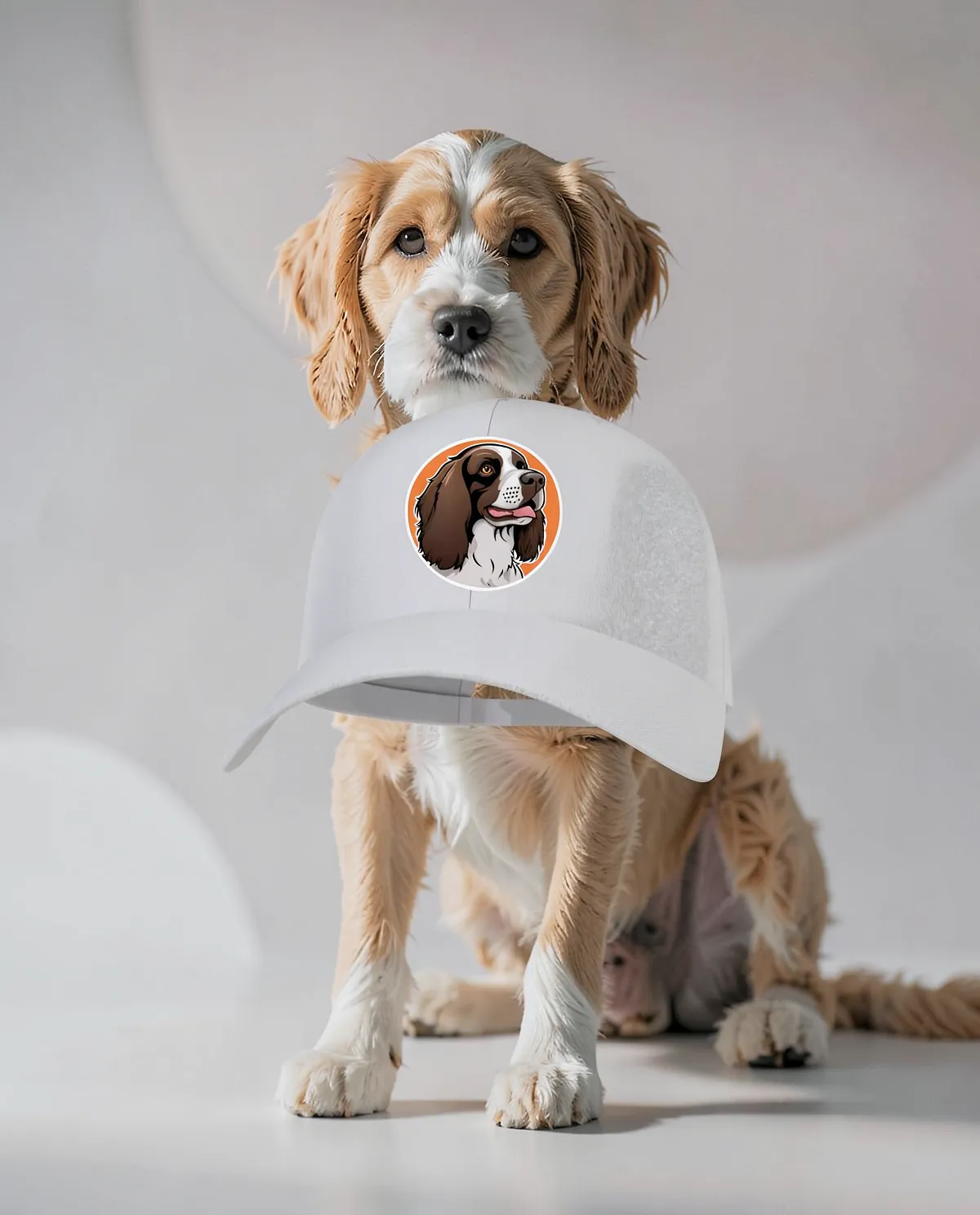 White cotton cap with velcro closure 59
