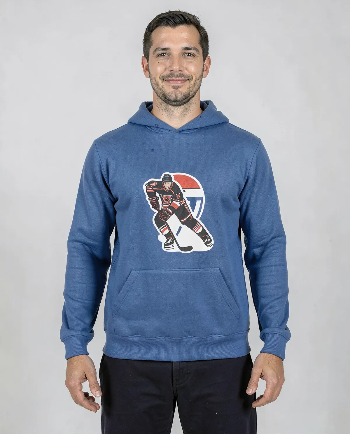 Blue Unisex Premium Sweatshirt Brushed Organic Cotton 0