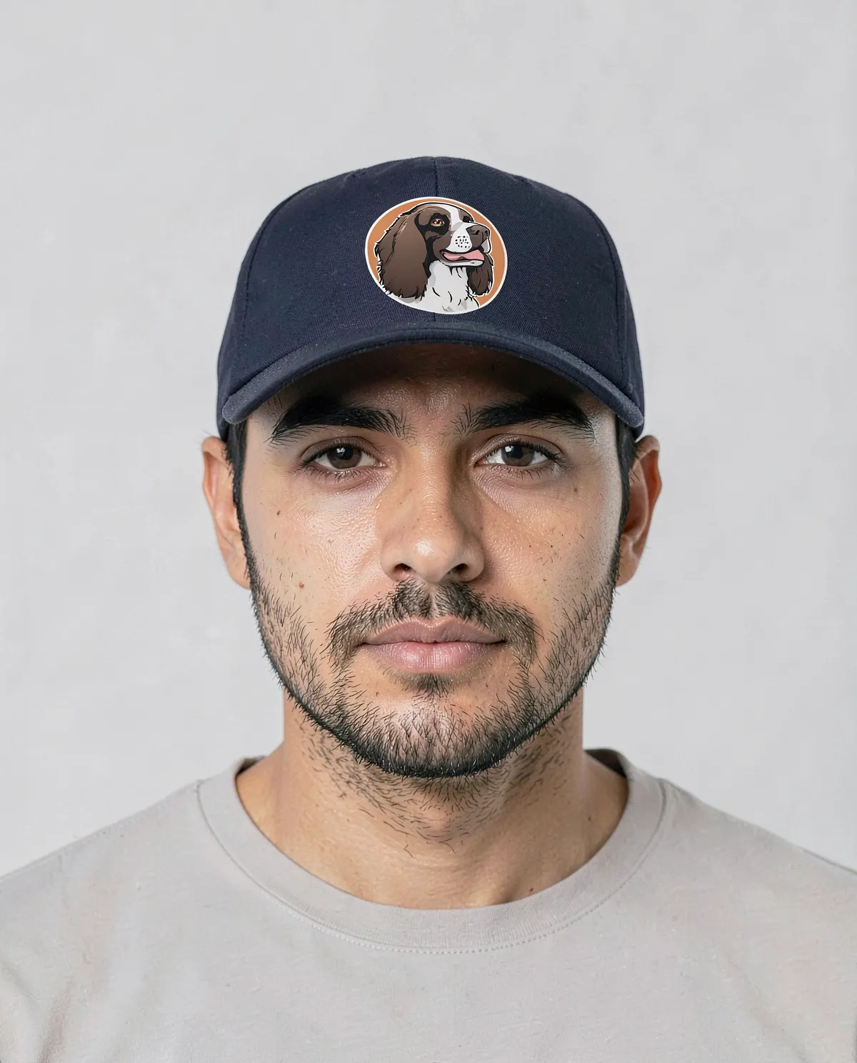Navy 5-Panel Cotton Cap with Velcro Closure 0