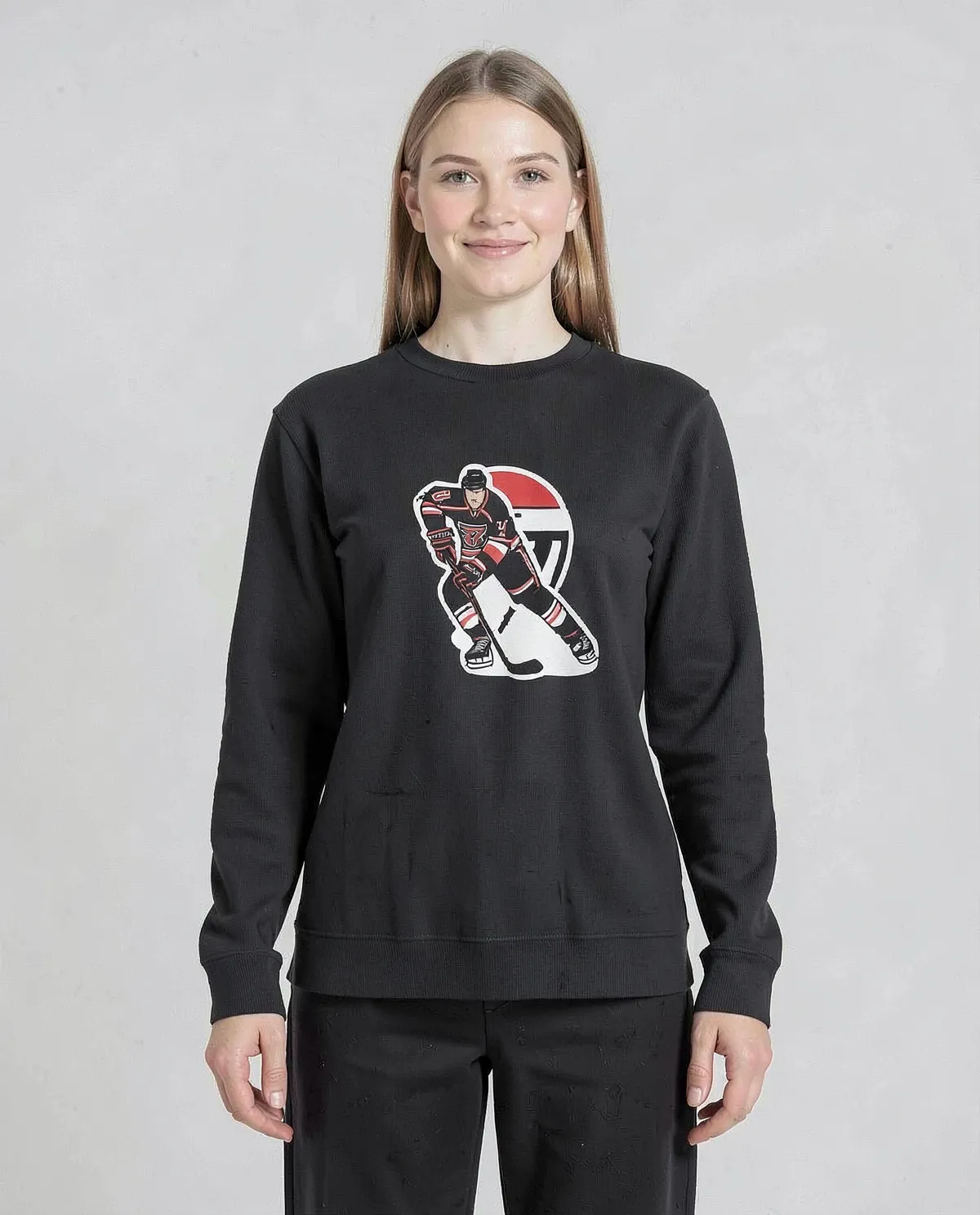 Black Brushed Unisex Sweatshirt – Soft Organic Cotton Comfort 0