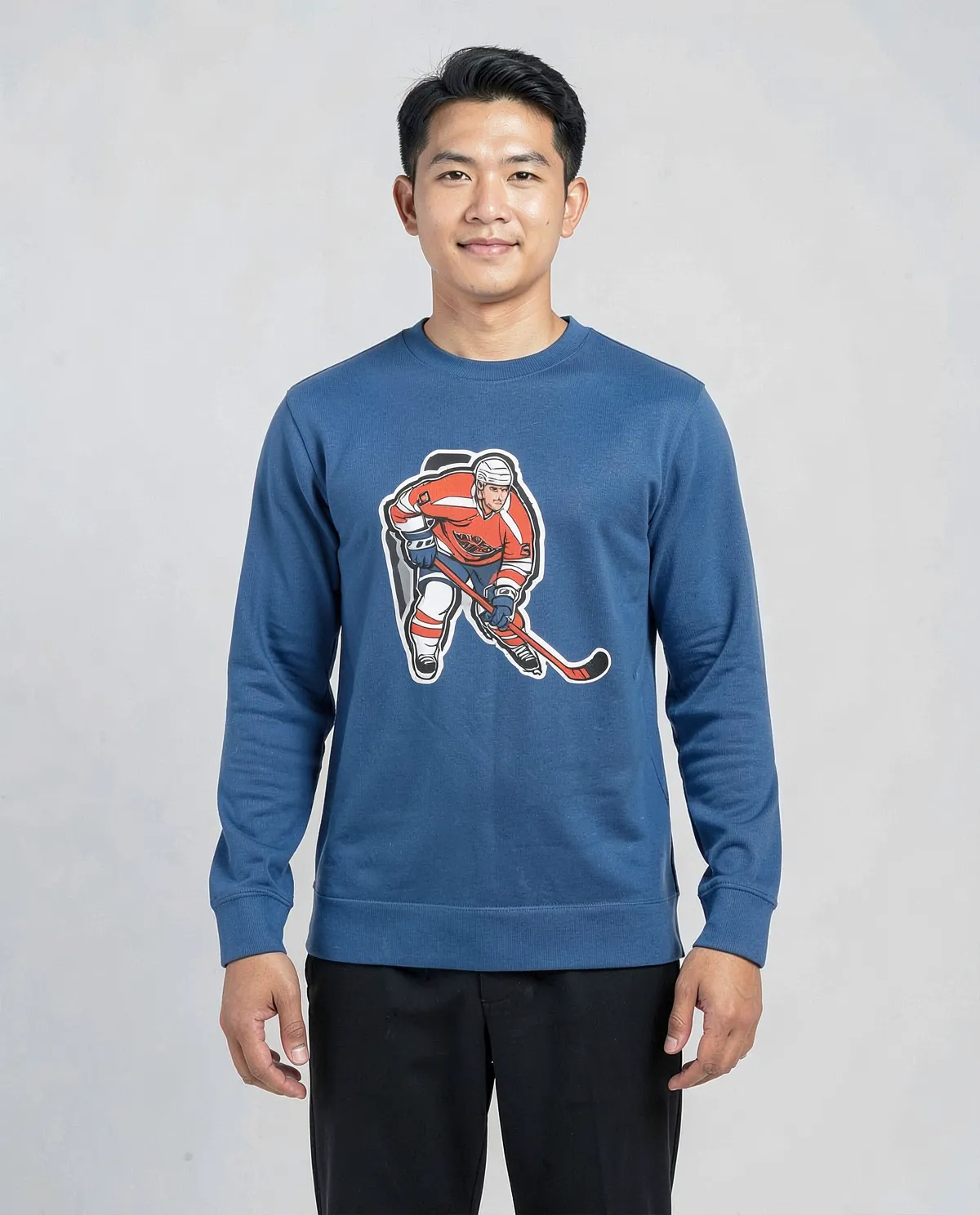 Blue Print‑Ready Unisex Sweatshirt – Soft Cotton Comfort
