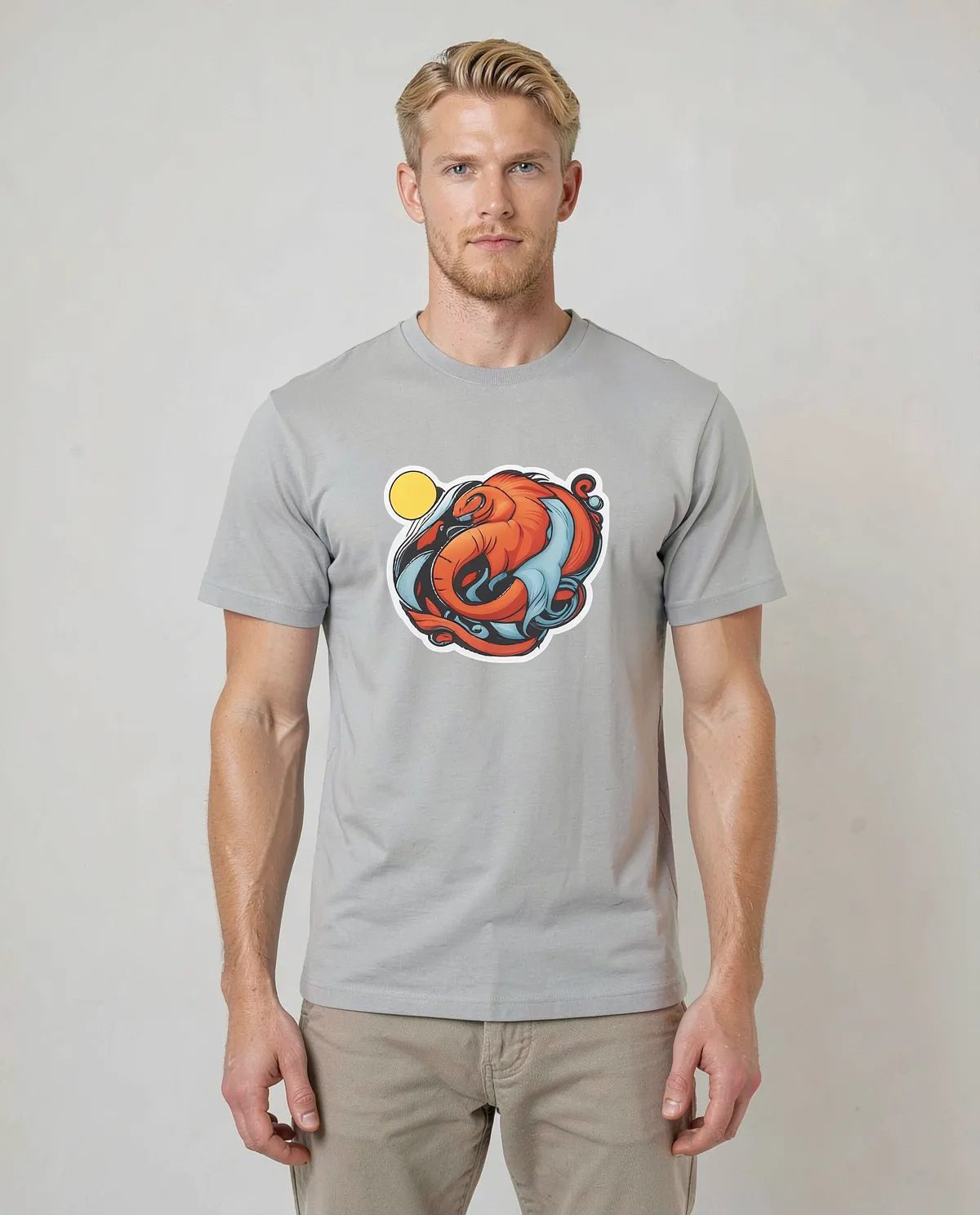 Eco-Friendly Grey T-Shirt with Bold Graphic 0