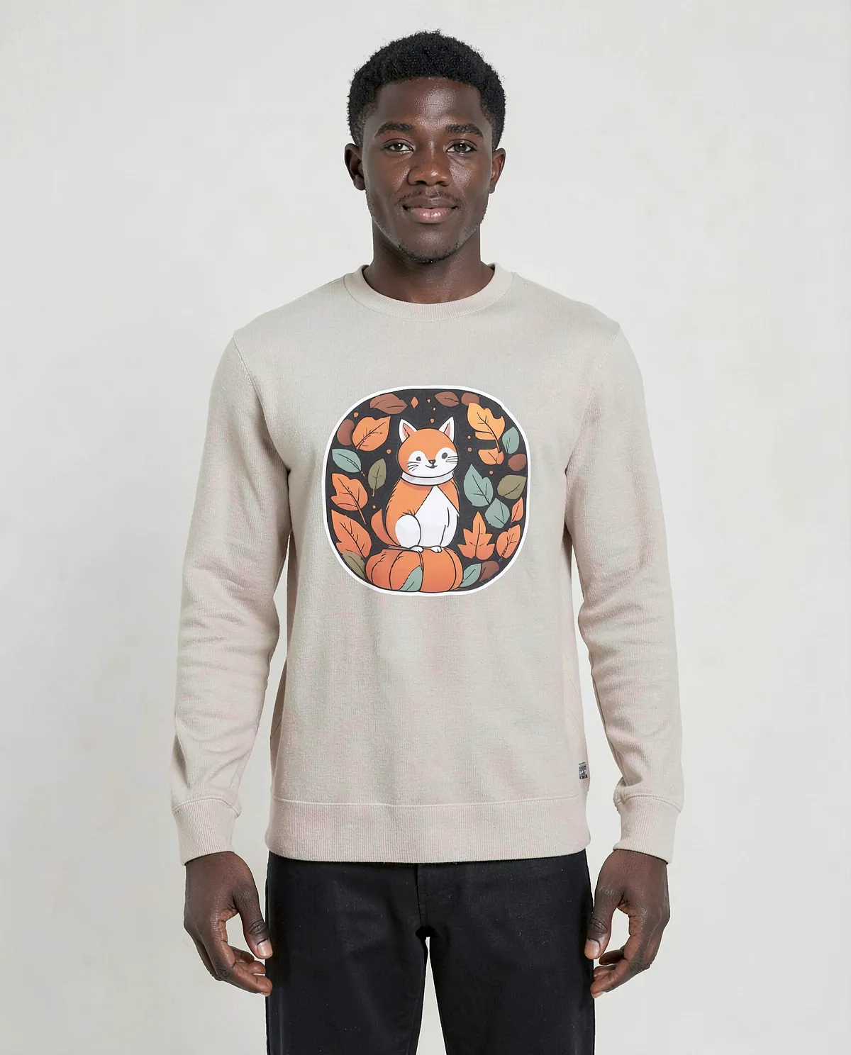 Cream Unisex Cotton Sweatshirt – Classic Crew Neck 0
