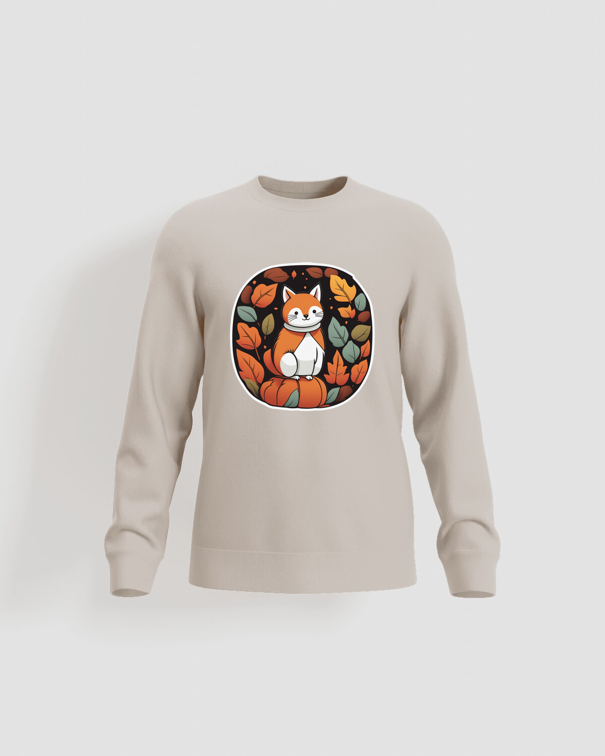 Cream Unisex Cotton Sweatshirt – Classic Crew Neck 59