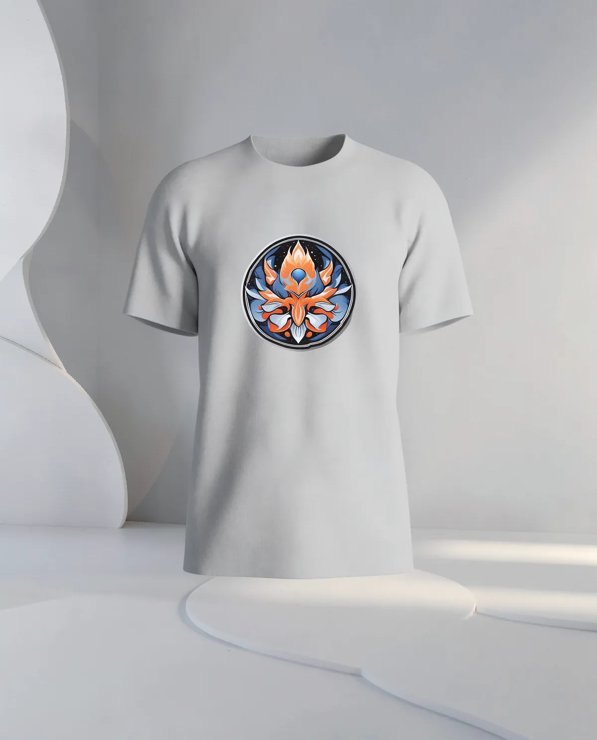 Grey Short Sleeve Crew Neck Eco‑Cotton T-Shirt 59