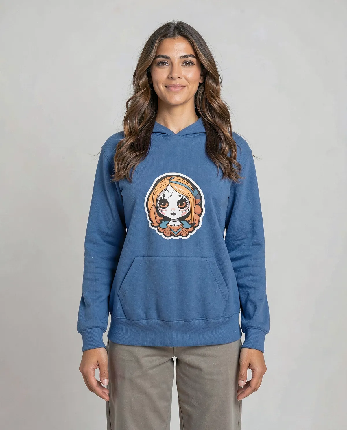 Blue Organic Cotton Sweatshirt – Soft, Sustainable Comfort 0
