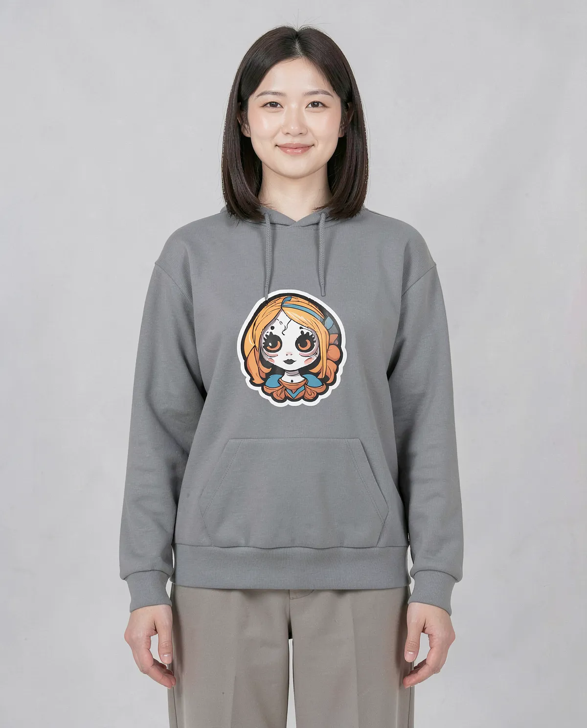 Grey Unisex Organic Cotton Sweatshirt Ideal for Custom Prints