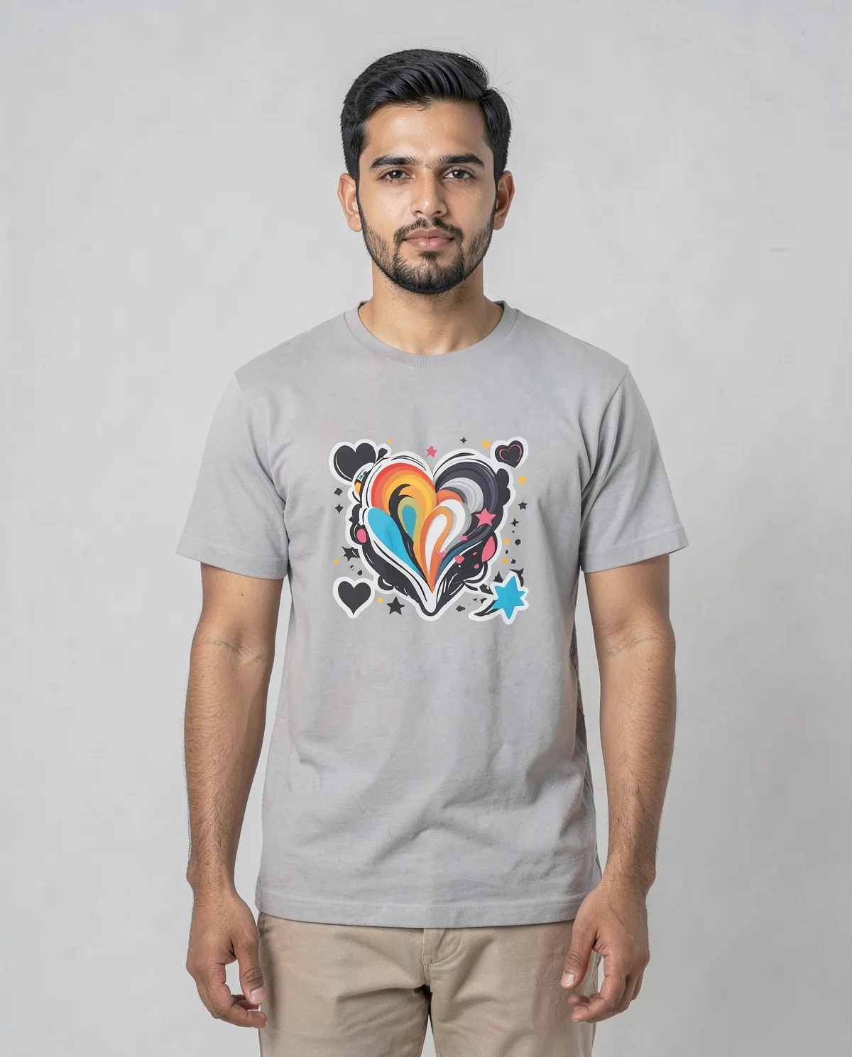 Grey Short Sleeve Crew Neck Eco‑Sustainable T-Shirt 0