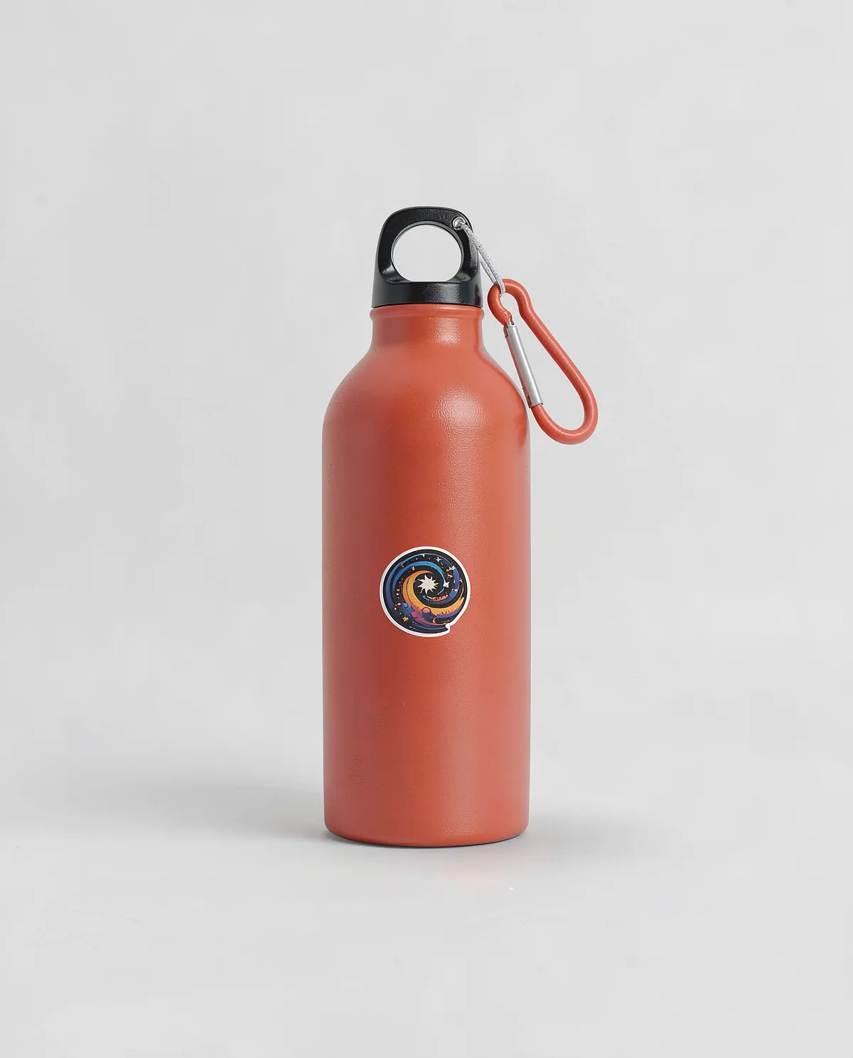 Recycled Aluminum Water Bottle with Smooth Print Surface and Carabiner 0