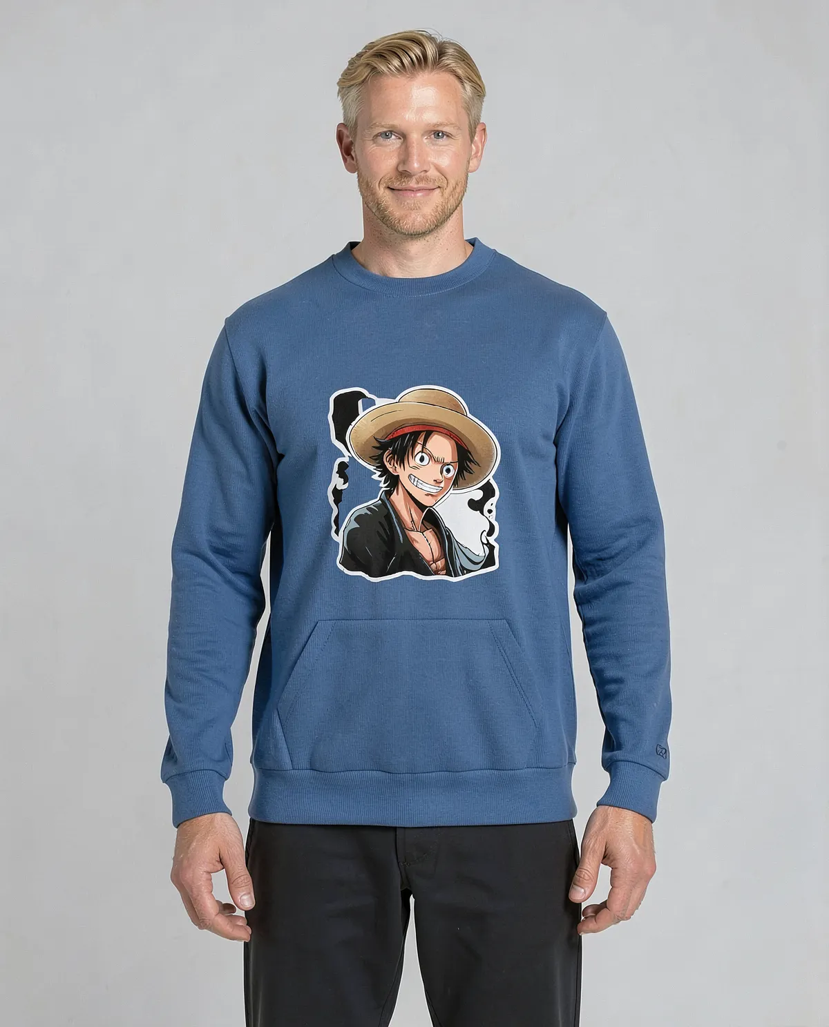 Blue Organic Unisex Sweatshirt – Soft, Sustainable Comfort 0