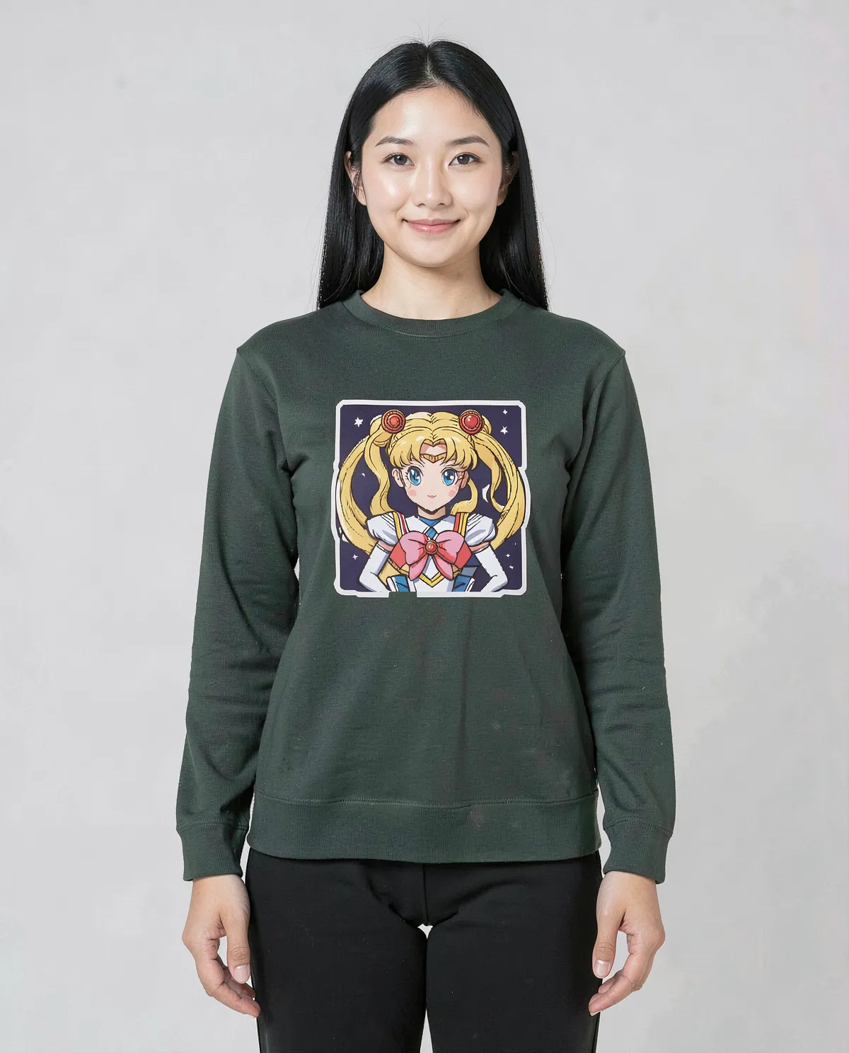 Green Organic Cotton Sweatshirt with Bold Graphic 0