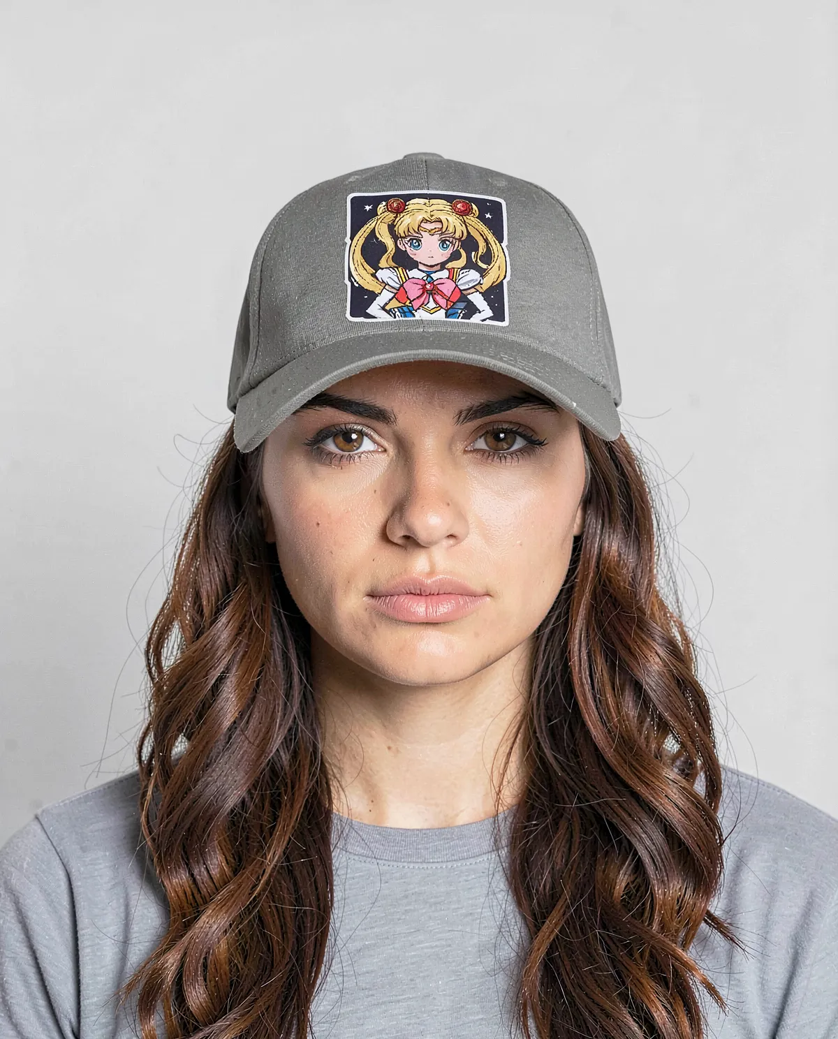 Grey Classic Cotton Cap with Velcro Closure 59