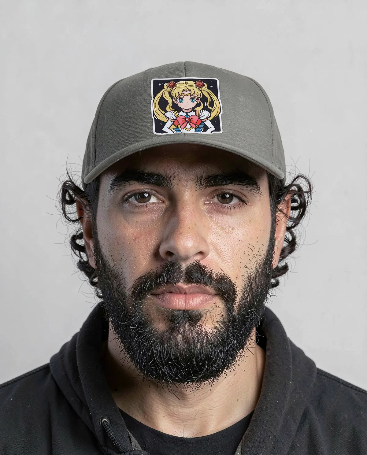 Grey Classic Cotton Cap with Velcro Closure 0