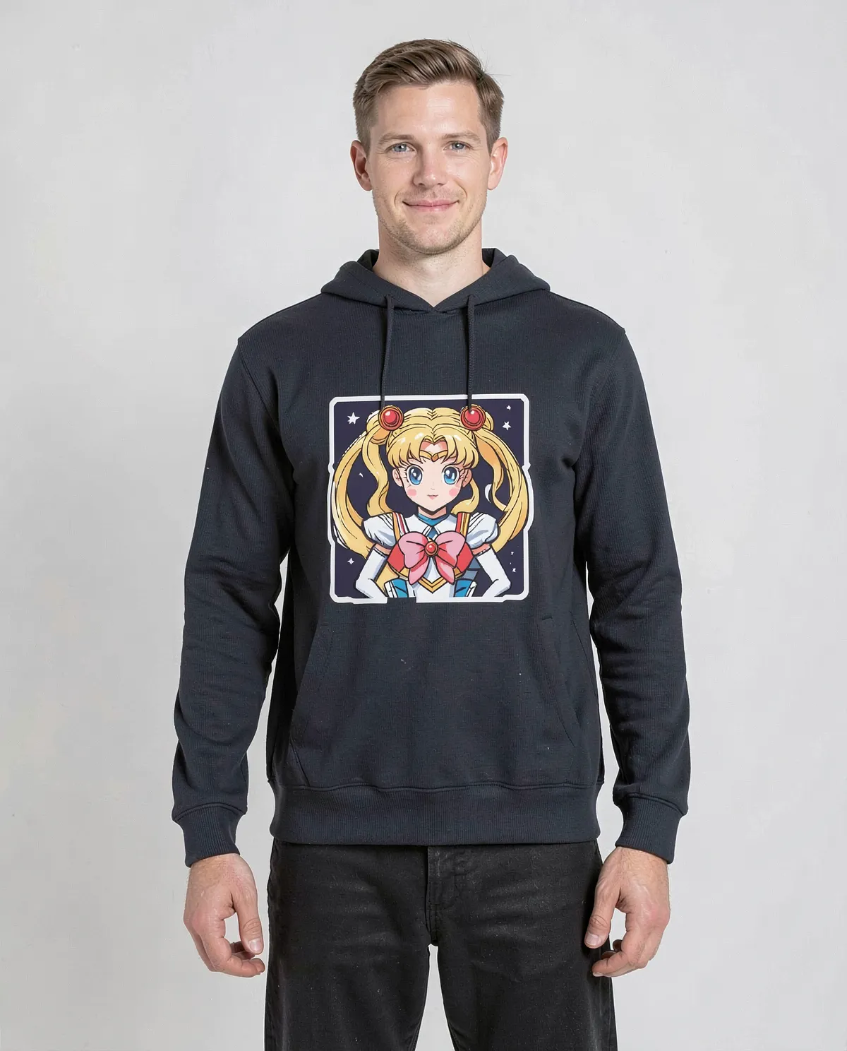 Black Brushed Unisex Sweatshirt Soft Organic Cotton 0